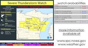 Thunderstorms are still in forecast. Nws Storm Prediction Center On Twitter A Particularly Dangerous Situation Severe Thunderstorm Watch Is Now In Effect Until 1 Am Cdt For Portions Of Wisconsin Widespread Damaging Winds With Scattered Significant Gusts