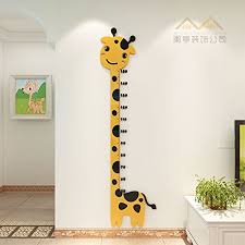Zljtyn Kids Height Growth Chart Cartoon Giraffe 3d Stereo