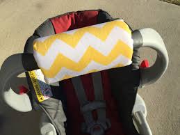 Car Seat Arm Pad Handle Wrap Arm Cushion Reversible Yellow Chevron Infant Carrier Cute Baby Gift Arm Pad Cushion Cute Baby Gifts Car Seats Baby Car Seats
