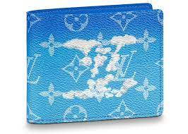 Louis Vuitton Slender Wallet Clouds Monogram Blue In Coated Canvas