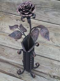Rose In The Vase Metal Rose Iron Flower Metal Sculpture Metal Art Metal Art Metal Sculpture Metal Art Welded