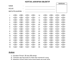 Bagi setiap soalan, pilih satu jawapan sahaja. Borang Omr 50 Soalan Gak Patii