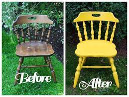 wooden old chair painted yellow great for photo shoots miamoo designs wood chair makeover chair redo barn decor