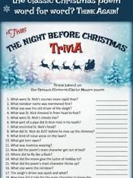 The Night Before Christmas Trivia Game Christmas Trivia Games Christmas Trivia Christmas Poems