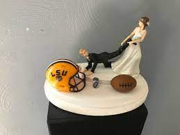LSU Tigers Cake Topper Bride Groom Wedding day College Funny Football Theme  | eBay