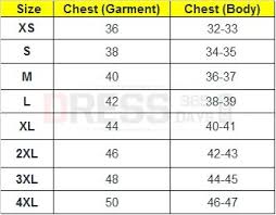 Sizing Chart For Lucknowi Chikankari Www Dress365days Com