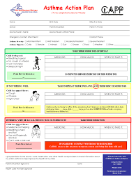 asthma action plan word format fill online printable