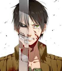 Anime, attack on titan, eren yeager, one person, night, black background. Eren Gamerpic 1080 X 1080