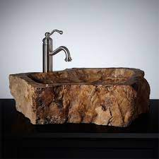 When youre putting in a bathroom sink, you can consider adding some style by installing a vessel sink. Broadbeck Petrified Wood Vessel Sink Bathroom Casas Moveis