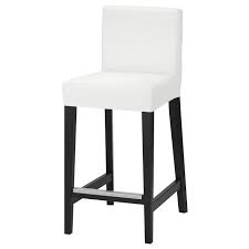 Henriksdal Bar Stool With Backrest Grasbo White 26x19 Ikea
