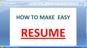 How to create a resume template in word. How To Make An Simple Resume In Microsoft Word Youtube