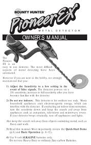 Metal detector by bounty hunter, model pioneer 101. Bounty Hunter Pioneer Ex Owner S Manual Pdf Download Manualslib