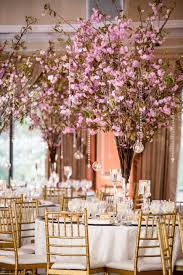 Pink Cherry Blossom Centerpieces With Crystals Cherry Blossom Centerpiece Cherry Blossom Wedding Centerpieces Cherry Blossom Wedding