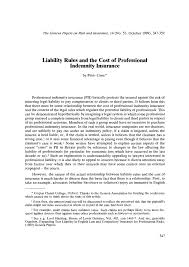 Maybe you would like to learn more about one of these? Pdf Liability Rules And The Cost Of Professional Indemnity Insurance