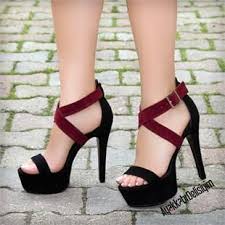 Ehriba Siyah Bordo Ince Bantli Topuklu Ayakkabi Tacones Zapatos Elegantes Mujer Zapatos De Tacon Lindos