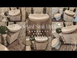 Diy Pedestal Sink Update Vanity