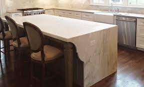 Waterfall Edge Countertops For Kitchen Islands And Bathrooms Granite Waterfall Countertops And Marble Waterfall Co Countertops Waterfall Edge Granite Bathroom