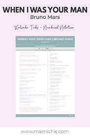 Easy 17 Key Kalimba Tabs When I Was Your Man By Bruno Mars Numbered Notation Song Notes Piano Songs Chords Piano Music Notes