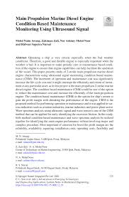 Check spelling or type a new query. Pdf Main Propulsion Marine Diesel Engine Condition Based Maintenance Monitoring Using Ultrasound Signal