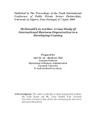 7 mcdonald's interview questions & answers! Pdf Mcdonald S In Jordan A Case Study Of International Business Organization In A Developing Country