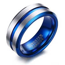 4.7 out of 5 stars 5,125. Mens 8mm Silver Blue Tungsten Ring Engagement Wedding Ring