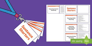 How to start a reasoning sentence. Lanyard Sized Ks1 Sentence Starters Cards