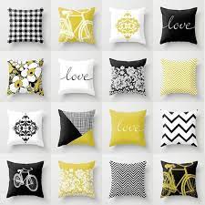 Black White Mustard Yellow Throw Pillow Mix And Match Indoor Etsy Yellow Throw Pillows Throw Pillows Grey Throw Pillows