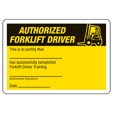 Fire safety training certificate template. Certification Photo Wallet Cards Authorized Forklift Driver Seton