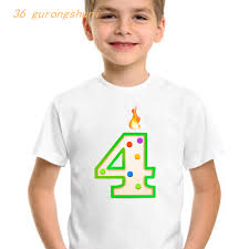 Happy birthday 4 years old boy. T Shirt For Girls Clothing Children Cute Happy Birthday Gift Tshirt Girl Numbers 4 Years Old Graphic T Shirts Kids Clothes Boys T Shirts Aliexpress