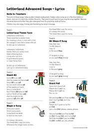 advanced songs lyrics letterland