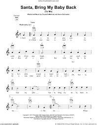 Schroeder Santa Bring My Baby Back To Me Sheet Music For Ukulele