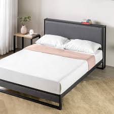 Shop quality platform beds exclusively at pottery barn®. Zinus Christina Upholstered Platform Bed Frame With Black Headboard Shelf No Box Spring Needed Wood Slat Support Easy Assembly Queen Buy Online At Best Price In Ksa Souq Is Now Amazon Sa Everything Else