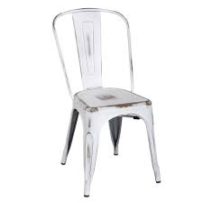 White Distressed Metal Dining Chairs Industrial Farmhouse Furniture For Less Metal Dining Chairs Metal Bistro Chairs Bistro Chairs