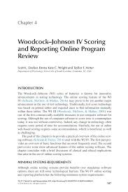 Pdf Woodcock Johnson Iv Scoring And Reporting Online