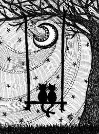 Kitty Swing Art Print By Shannon Messenger Society6 Moon Art Art Art Prints