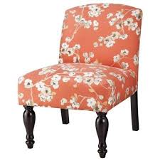 Amazon Com Foster Armless Slipper Chair Teal White Floral Accent Chairs For Living Room Family Room Furniture Chair