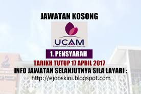 Check spelling or type a new query. Jawatan Kosong Kolej Universiti Agrosains Malaysia Ucam 17 April 2017