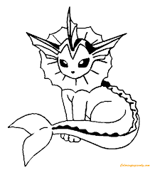 And after this, this can be a 1st picture: Vaporeon Pokemon Coloring Pages Cartoons Coloring Pages Coloring Pages For Kids And Adults
