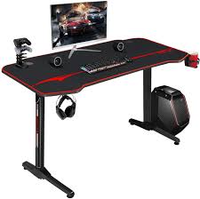 This is the best pc gaming desk i've ever used for my gaming setup! Amazon Com Jummico 44 Inch Gaming Desk Racing Style Computer Desk Office Pc Game Table With Free Mouse Pad T Shaped Gamer Station With Headphone Hook Gaming Handle Rack Cup Holder Black Furniture