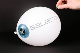 The world's first commercial spaceline. Hand Uses A Needle To Burst A Balloon With Virgin Galactic Logo Creative Commons Bilder