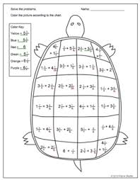 The teacher may choose to ask a student the following question, why do we find a. Mixed Number Addition Like Denominators Turtle Coloring Puzzle