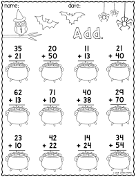 See how far you can get! Print Go Two Digit Addition Printables Halloween Addition Printables Math Addition Worksheets First Grade Math Worksheets