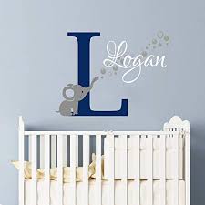 Amazon Com Custom Elephant Wall Decal For Nursery Boy Baby Boy Monogram Elephant Bubbles Name Nursery Wall Decor Boys Name Nursery Decor Personalized Custom Name Vinyl Wall Art Decal Sticker Vs61 Handmade Products