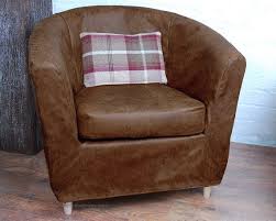 Ikea Tullsta Slipcover Dark Tan Distressed Leather Look Fabric Etsy Slipcovers Tub Chair Ikea Ektorp