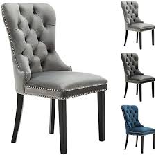 Amazing Offer On Elegant Button Tufted Fabric Dining Chairs Light Gray Armless Chair Set 2 Retro Velvet Chairs Online Annetrendyfashion In 2020 Velvet Dining Room Chairs Tufted Dining Chairs Dining Chairs