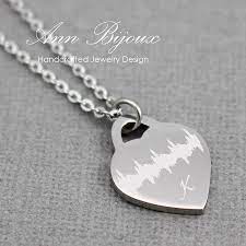 Sound Wave Stainless Steel Necklace Baby Heartbeat Necklace Etsy Soundwave Jewelry Stainless Steel Necklace Heartbeat Necklace