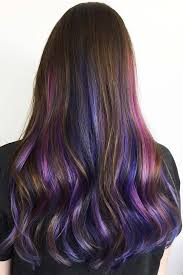 Combine the purple with streaks of yellow, blue, and green and pastel pink to get the best rainbow effect. 50 Cosmic Dark Purple Hair Hues For The New Image Lovehairstyles