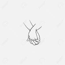 Holding hands print, abstract art, holding hands wall art, line art prints, bedroom prints, black and white wall art. Holding Hands With Interlocked Or Intertwined Fingers Drawn By Royalty Free Cliparts Vectors And Stock Illustration Image 85649123