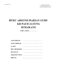 More images for cover absen siswa » A 4 4 Buku Absen Harian Guru Pendidik Paud Tk Kb