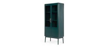 Cassey Buffet Haut Vert Et Laiton Made Com Buffet Haut Placard Armoire Avec Portes Vitrees